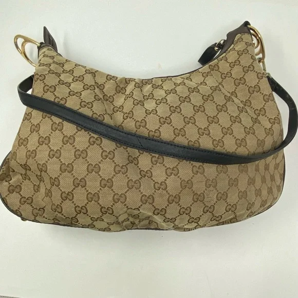 Gucci Biba Studded GG Canvas Hobo Shoulder Bag - Picture 4 of 9